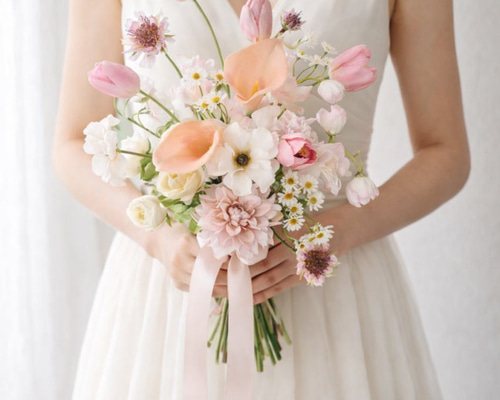 チューリップ ウェディングブーケ＆ブートニア【造花】 アーティ