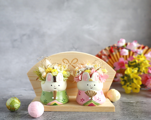 hinaうさちゃん❀春色小町 うさぎ 桃の節句 おひなさま ひな祭り