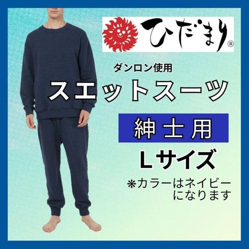 ひだまり スエットスーツ 上下 紳士用 Lサイズ ネイビー ダンロン