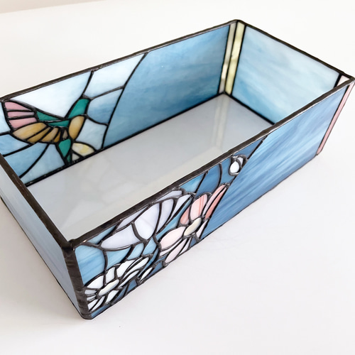 送料無料！】〜GARDEN＆HACHIDORI〜ステンドグラス ティッシュケース