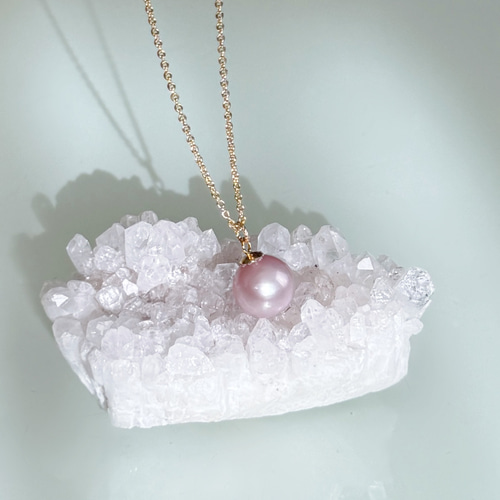 特集掲載 希少カラー モーヴピンク 淡水パール ネックレス 誕生日