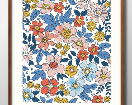 12265□ポスター アート 『LIBERTY フラワー 花 ボタニカル』北欧 A3