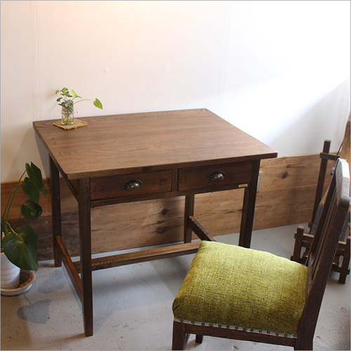 ケヤキ無垢材 ワークデスク パソコンデスク 木製 机 アンティーク 書斎