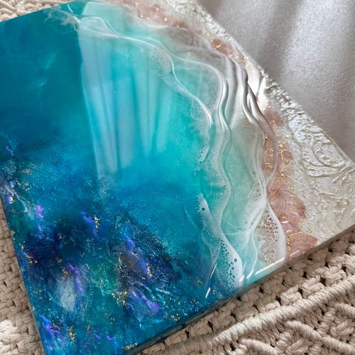 プルメリアの夢 海レジンアート 波アート その他アート Pearly Ocean