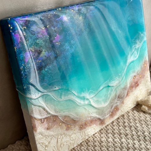 プルメリアの夢 海レジンアート 波アート その他アート Pearly Ocean