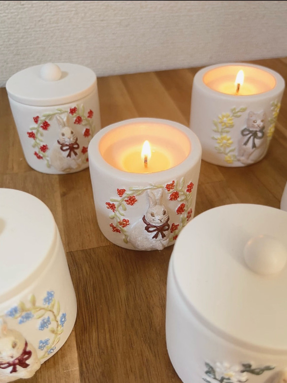 うさぎと実の器〉キャンドル アロマキャンドル プレゼント ジェス