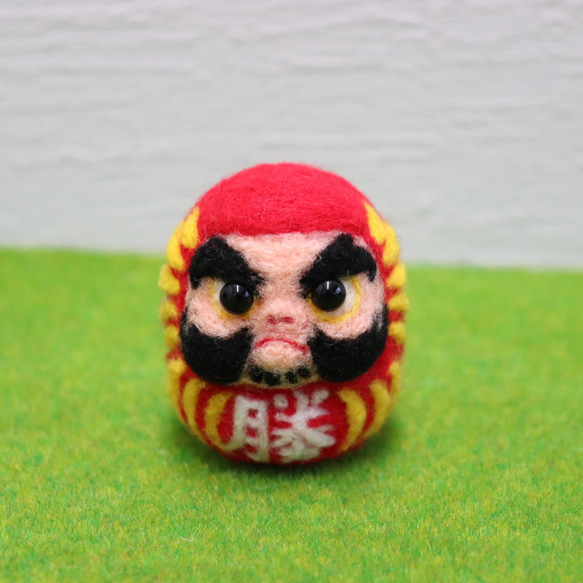 羊毛フェルト 赤ダルマ（勝）と青ダルマ（福） 2種 縁起物 羊毛