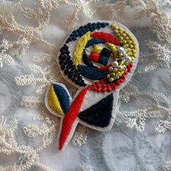 レア＊wolf＆flower、オオカミさんブローチ〇ミナペルホネン ブローチ