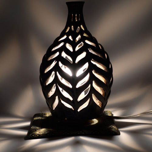 ハンドメイド】陶器（ランプシェード）陶燈 花瓶 インテリア スタンド