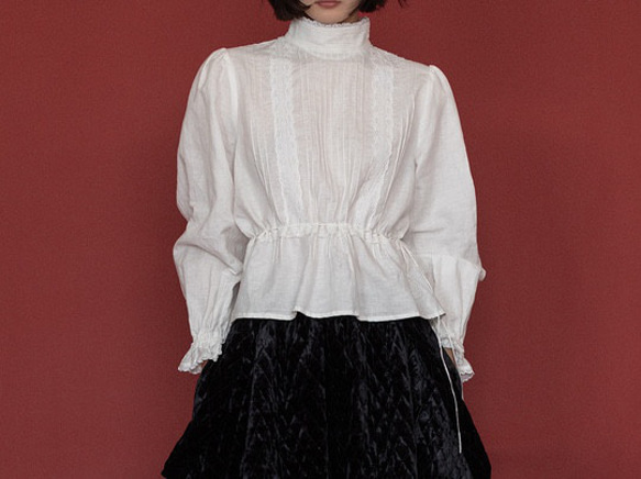 アンティークなレースブラウス 白 ブラウス tsukuribito 通販 18746960