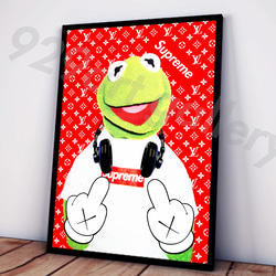 SUPREME type☆オマージュアートインテリアポスター＃91☆カーミット