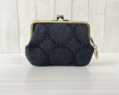 親子がま口財布 ミナペルホネン タンバリン ネイビー がま口 makopan