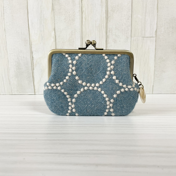 親子がま口財布 ミナペルホネン タンバリン ブルー がま口 makopan