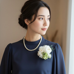 オーストリッチ フェザーコサージュ オフホワイト コサージュ hanaki