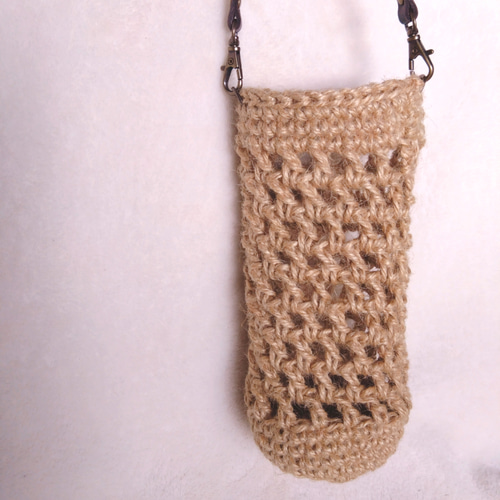 麻紐のボトルカバー ショルダー変更可 ボトルホルダー ペットボトル