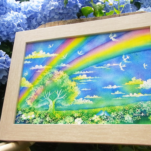 ☆】虹の行方 Creema限定プレゼント付 絵画 てじまともこ 通販 1881492