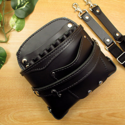 手縫い 本革 5丁差し シザーケース (ダークブラウン) SCA-125/CDB