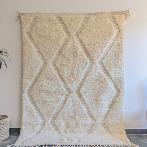 モロッコ ラグ ホワイトベニワレン-No.14（167×237cm） カーペット