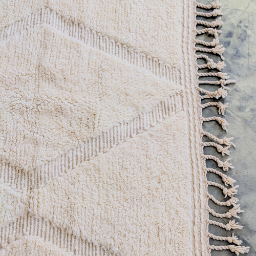 モロッコ ラグ ホワイトベニワレン-No.14（167×237cm） カーペット