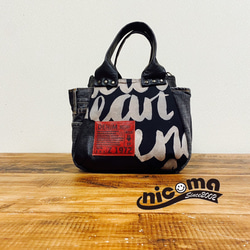 新作♪360度かわいい6面トートバッグ：デニムリメイク×いちご柄 トート