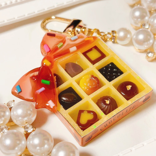 バレンタインプリンチョコ◇シャカシャカキーホルダー シェイカー