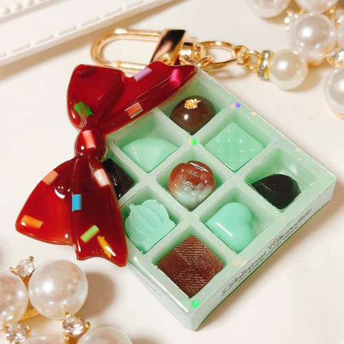 バレンタインチョコミント◇シャカシャカキーホルダー シェイカー