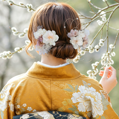 桜とニュアンスピンクの髪飾り NP52 成人式 卒業式 結婚式 振袖 袴
