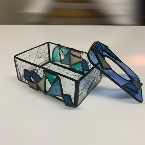 送料無料 ステンドグラスのティッシュケース レトロのガラス その他