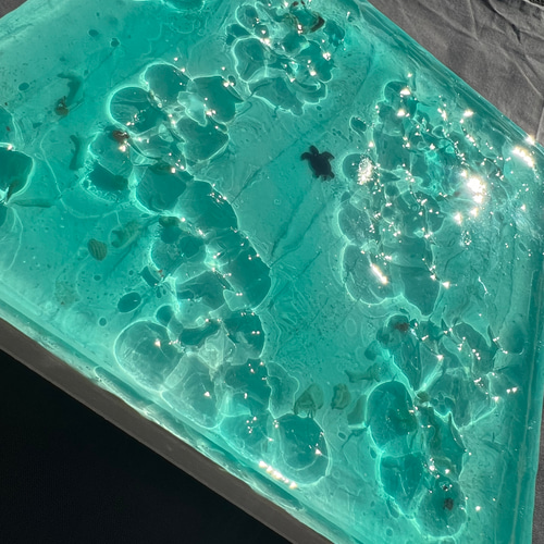 レジンアート】波紋アート／20cmスクエア／枠なし その他アート クサ