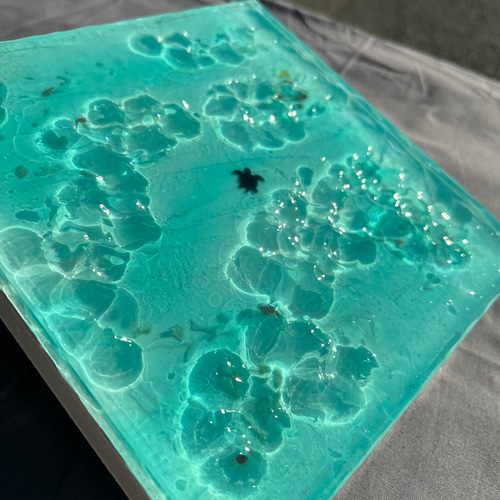 レジンアート】波紋アート／20cmスクエア／枠なし その他アート クサ