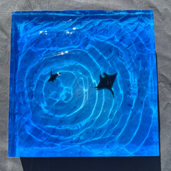 レジンアート】波紋アート／20cmスクエア／枠なし その他アート クサ