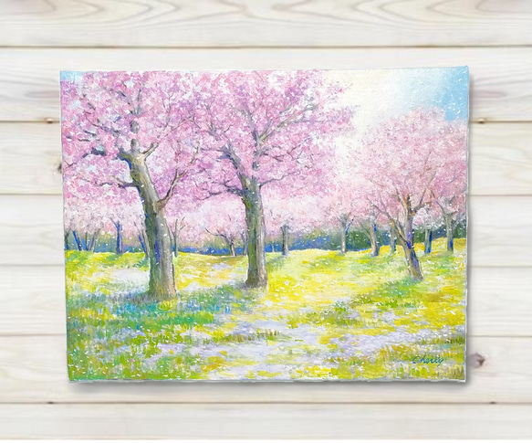 一点物】『 桜ー春風 』桜2025 油絵 F6号キャンバス 油彩 油画