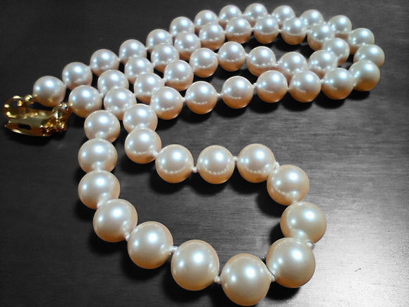 メッキ　アクセサリー　MONET パール 送料無料>ジャパンヴィンテージグラスパールネックレス（Monet）U.S.A.