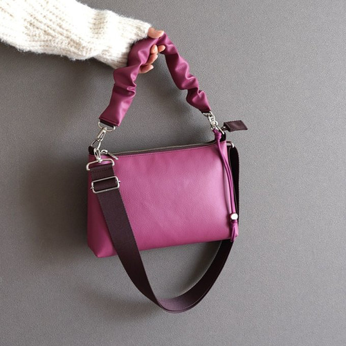 春色 大人可愛い ギャザーハンドル 2way 斜め掛けミニショルダーバッグ