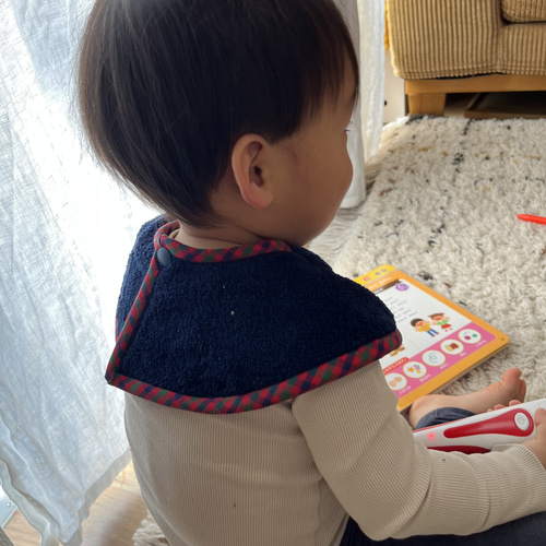 赤ファミリア風チェック・ネイビー】タオルスタイ サークルスタイ 出産