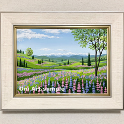 透明水彩画 原画 「釧路湿原・秋01」額縁付き F4サイズ 風景画 釧路