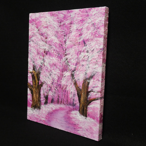 油絵 油彩 油彩画 絵 絵画【春の桜】 絵画 HR 通販 18949368｜Creema