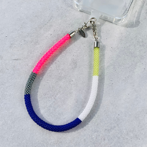 マルチストラップ[fancy gal]:ビーズストラップ スマホストラップ