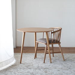 オーク材の3本足ラウンドダイニング［3サイズ 70cm 80cm 90cm] 天然