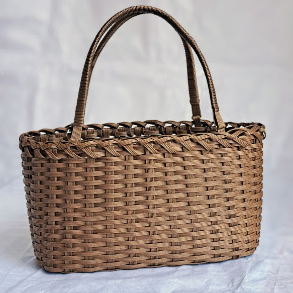 クラフトバンド】ブラウン◇ナチュラルかごバッグ かごバッグ クラフト