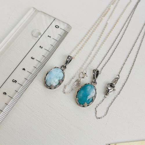 カリブ海の宝石】ラリマーsilver925ネックレス ネックレス・ペンダント