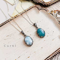 カリブ海の宝石】ラリマーsilver925ネックレス ネックレス・ペンダント