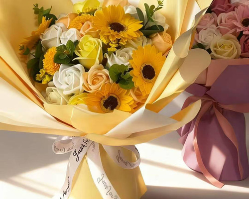 2色選べる枯れないお花ソープフラワー花束 母の日造花 敬老の日