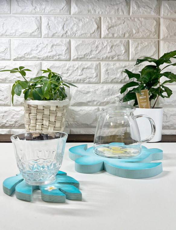 ハワイアン雑貨 オブジェ 下敷き コースター 壁掛け 『ホヌ（ウミガメ