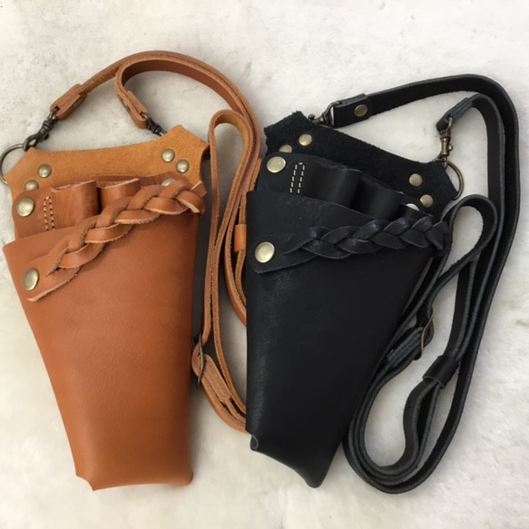 シザーケース トリマーケース 3丁用 美容師 トリマー 栃木レザー ヌメ