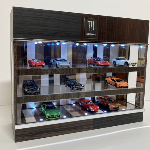 1/64展示可・ランダム木・3層式ディスプレーBOX / LED20灯