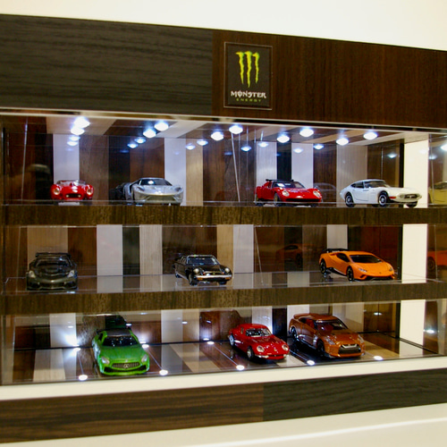 1/64展示可・ランダム木・3層式ディスプレーBOX / LED20灯