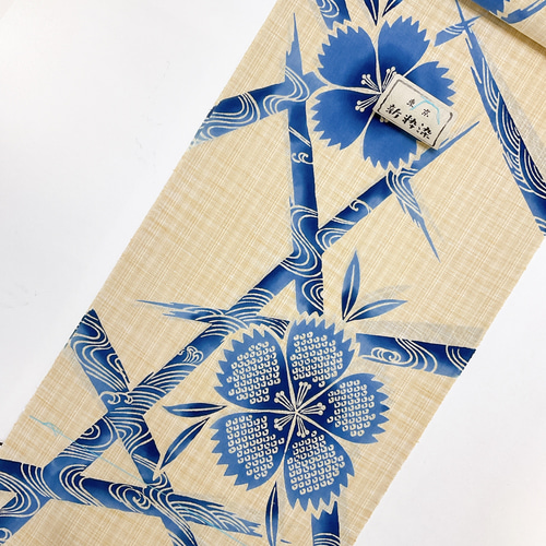 浴衣 反物 注染 新粋染 本染め 茶紬生地 なでしこ 未仕立て反物 お