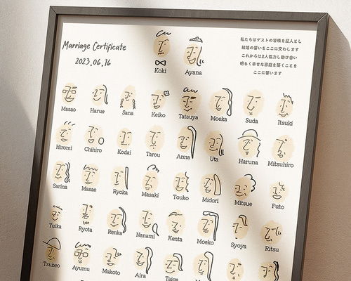 ゲストと完成させる！似顔絵 結婚証明書 その他ペーパーアイテム