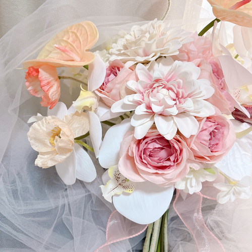 アーティフィシャルフラワーブーケ 結婚式 ウエディングブーケ